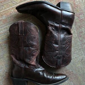 dingo Dark Brown Leather Western Boots
